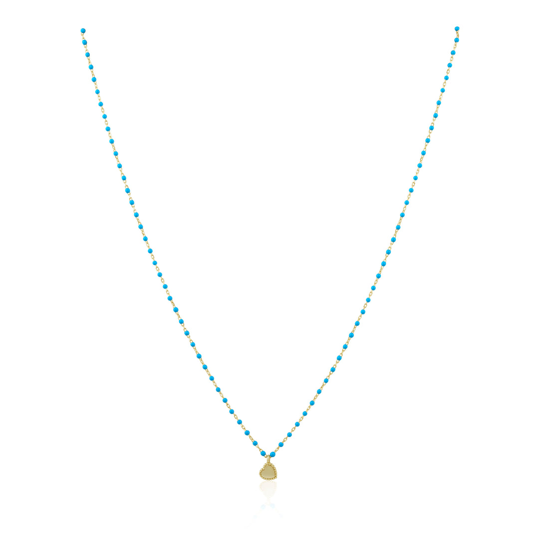 Elsa Mini Heart Necklace Turquoise