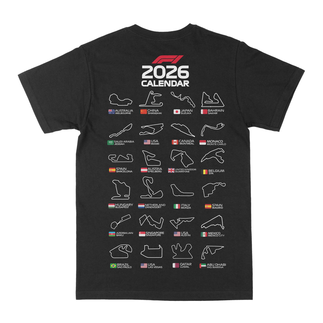 F1 2026 Race Calendar Graphic Tee