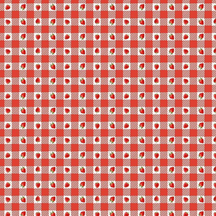 Strawberry Gingham Collared Dress