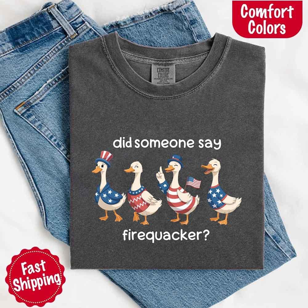 Firequacker USA Goose on the Loose Comfort Colors Tee