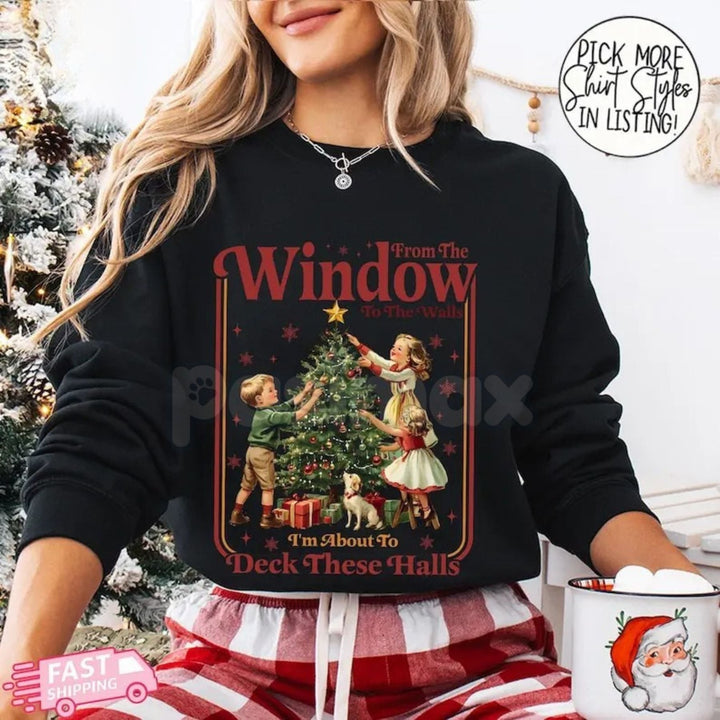 Funny "Deck These Halls" Christmas Sweatshirt – Innuendo Holiday Humor Crewneck