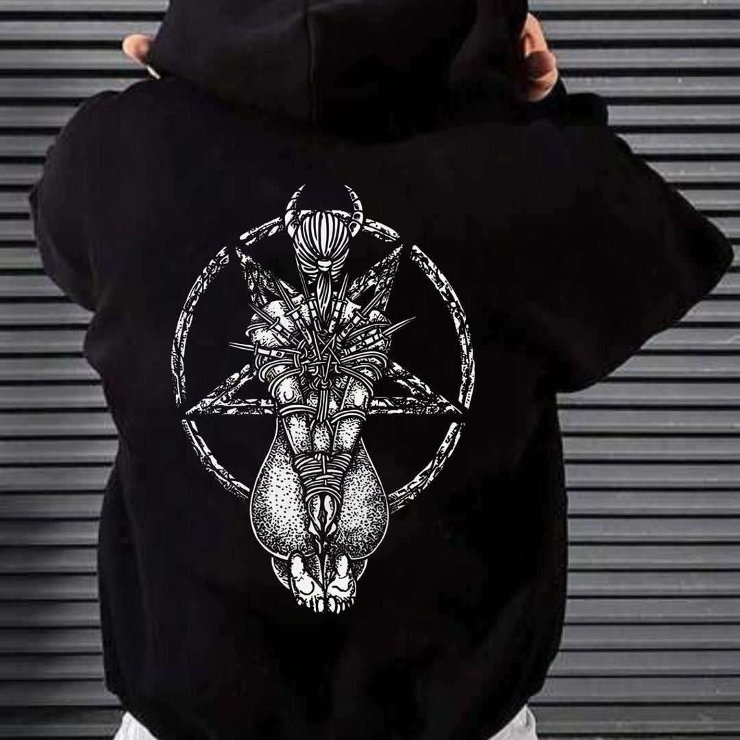 Goat Skull Pentagram Occult Hoodie – Gothic & Pagan Apparel, Mystical Pullover, Witchy Gift