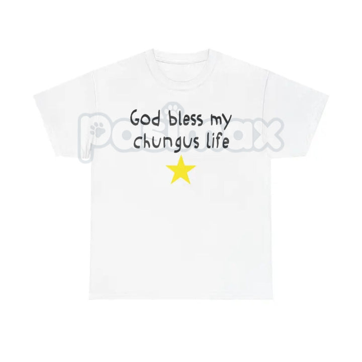 "God Bless My Chungus Life" Funny T-Shirt - Ironic Big Chungus Meme Tee, Sarcastic Religious Parody Shirt, Wholesome Internet Culture Apparel