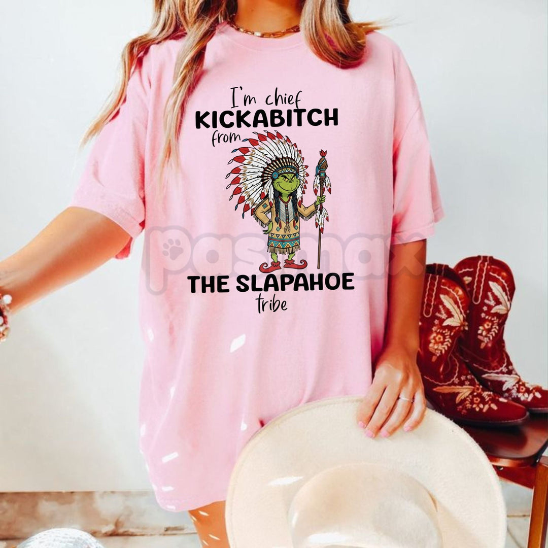 Grinch "Chief Kickabitch" Funny Christmas Shirt - Irreverent Holiday Humor Tee, Mean Christmas Slogan, Edgy Grinch Fan Apparel