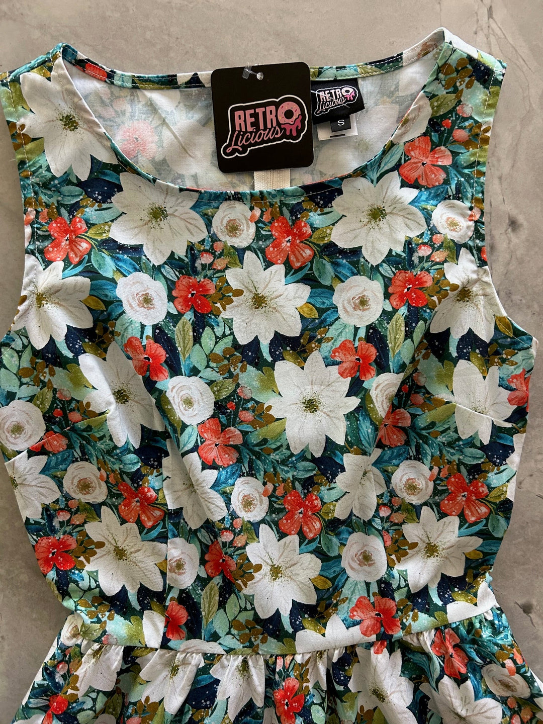 Winter Floral Vintage Dress