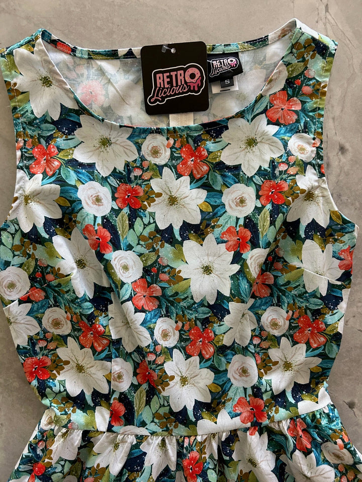 Winter Floral Vintage Dress