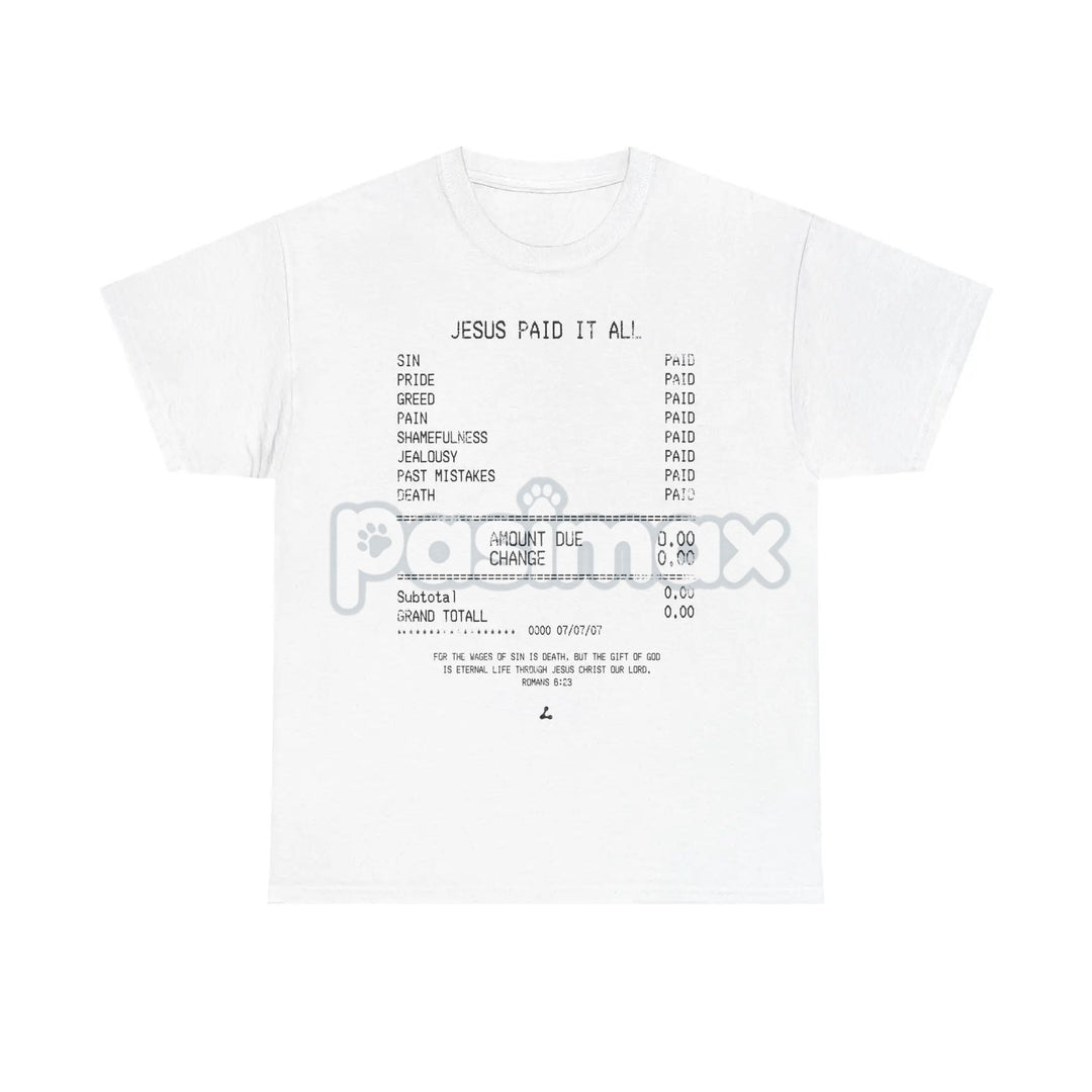 "Jesus Paid It All" Classic Christian Tee - Faith Statement Shirt, Religious Graphic T-Shirt