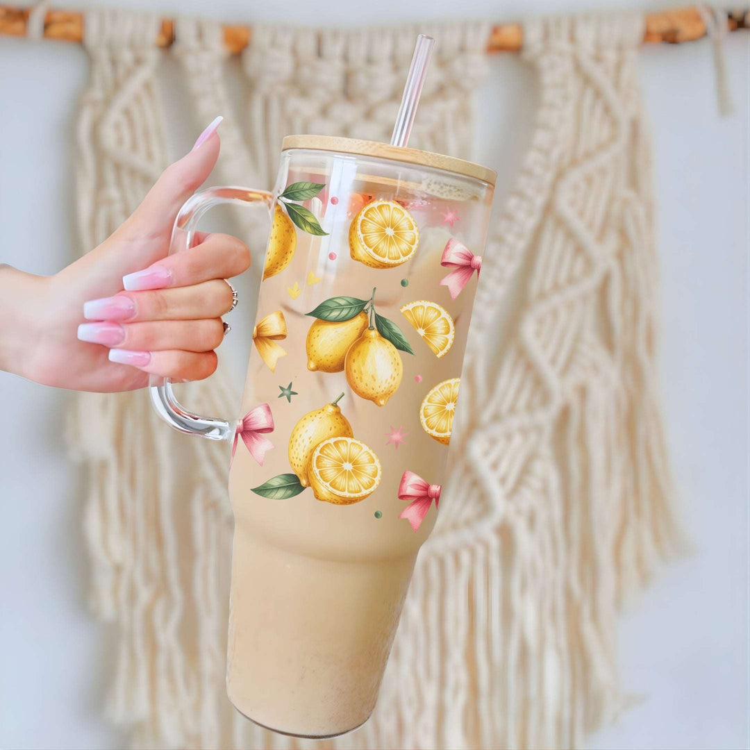Lemon & Bows Glass Cup