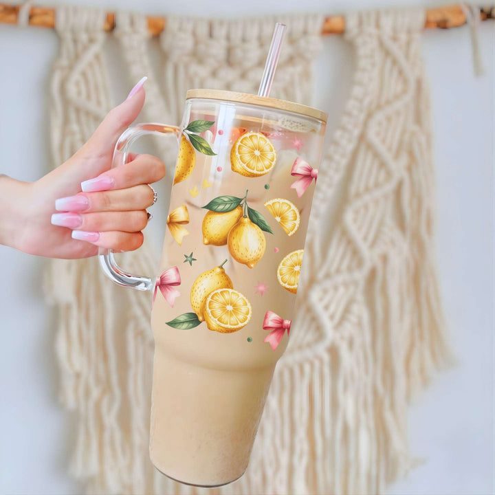 Lemon & Bows Glass Cup