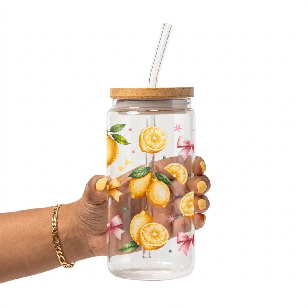 Lemon & Bows Glass Cup