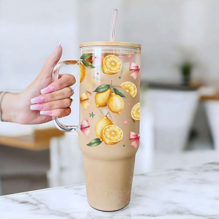 Lemon & Bows Glass Cup