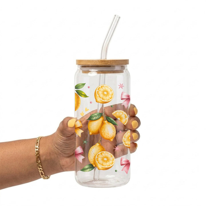 Lemon & Bows Glass Cup