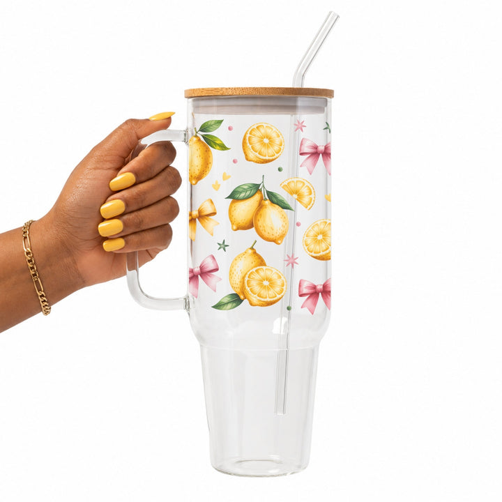 Lemon & Bows Glass Cup