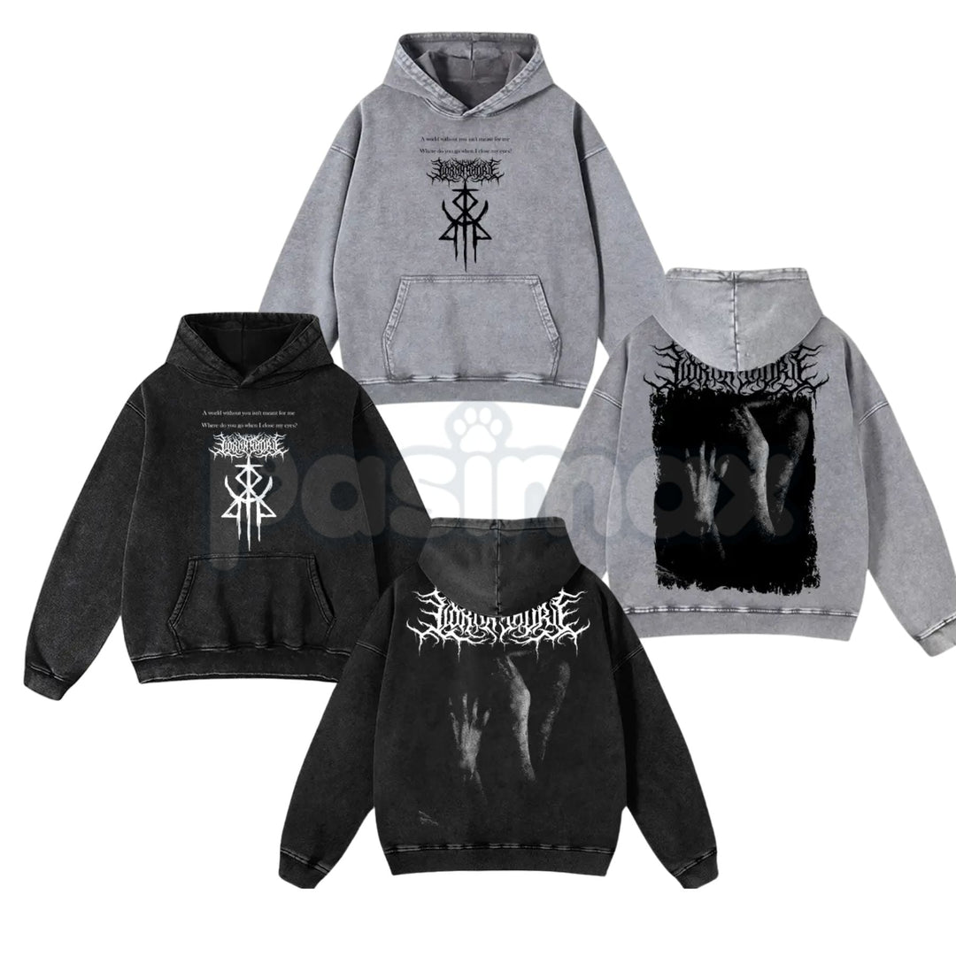 Lorna Shore Pain Remains Hoodie – Dancing Like Flames Washed Heavy Metal Pullover