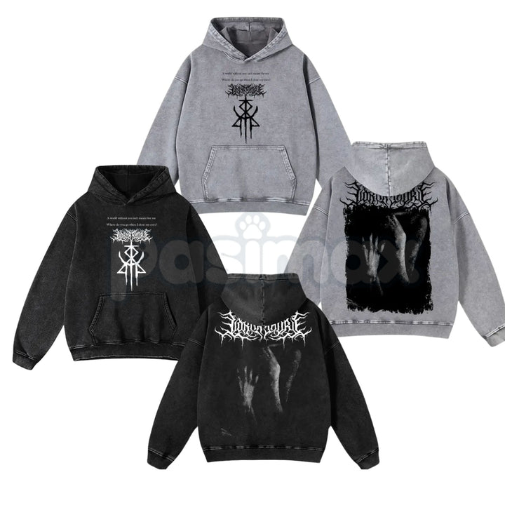 Lorna Shore Pain Remains Hoodie – Dancing Like Flames Washed Heavy Metal Pullover