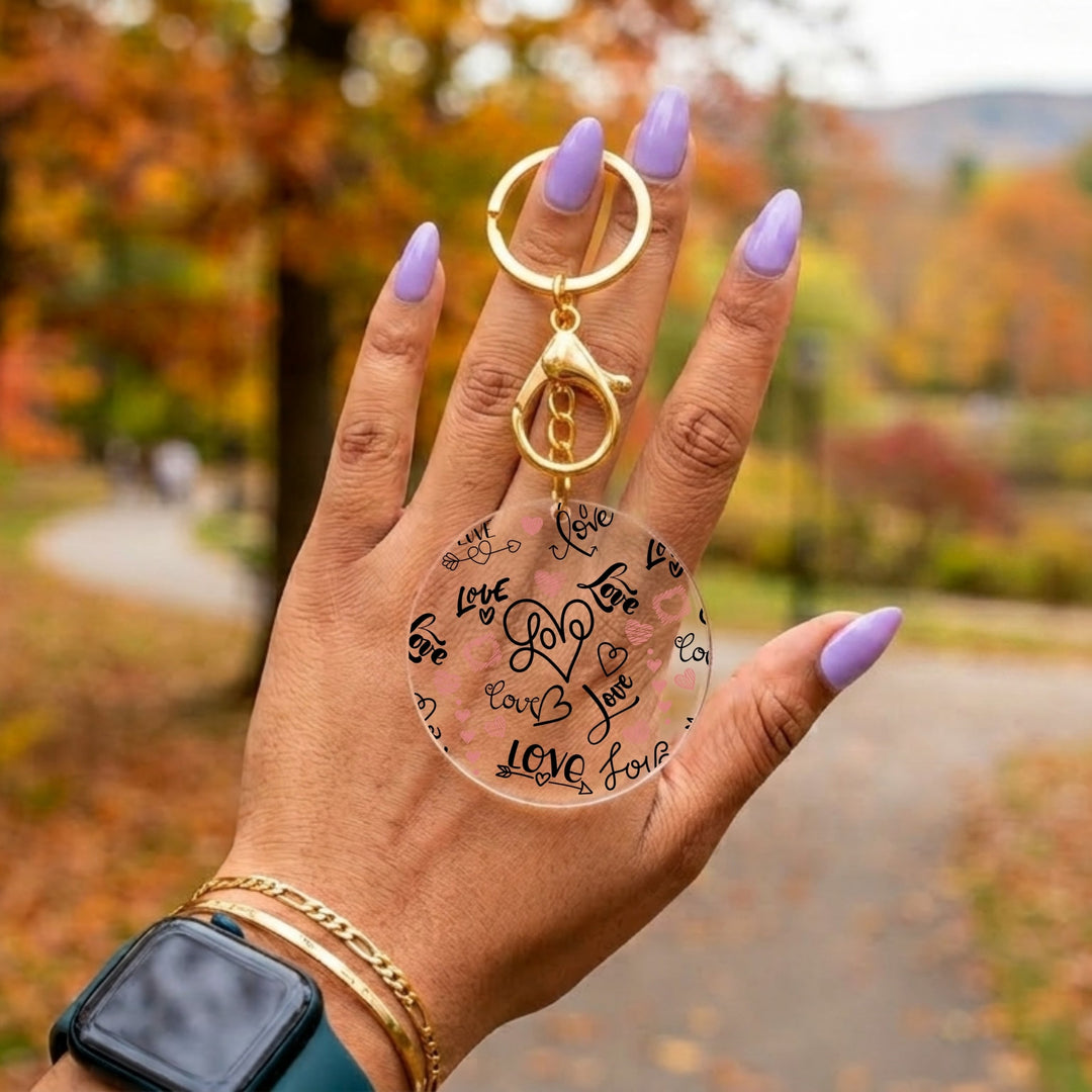 Love Notes Acrylic Keychain with Charm