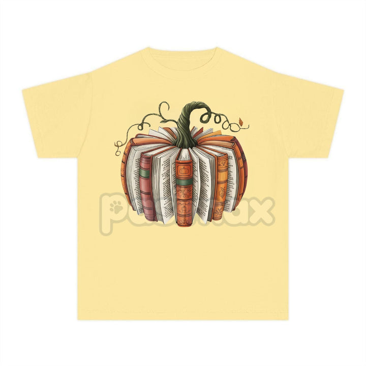 'Made With Books' Fall Pumpkin T-shirt – Book Lover Gift, Librarian Tee, Teacher School Shirt, Cozy Autumn Apparel