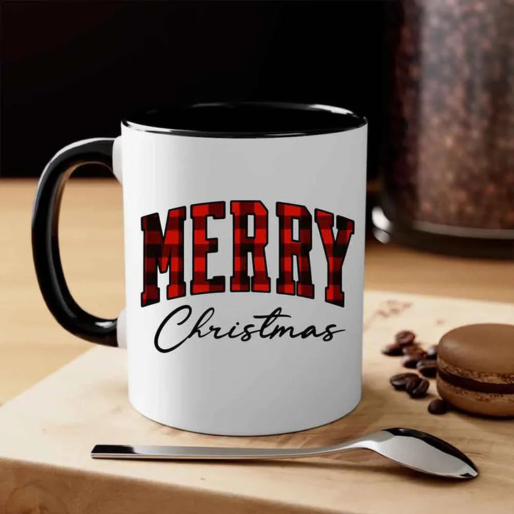 Merry Christmas Matching Coffee Mug - Buffalo Plaid Cup