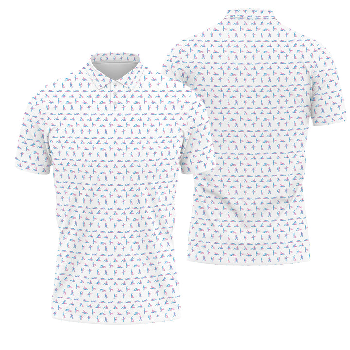 Stick Figure S-e-x Ed Polo Shirt – Funny Golf Polo for Men, Father's Day Gift, Breathable Athletic Menswear