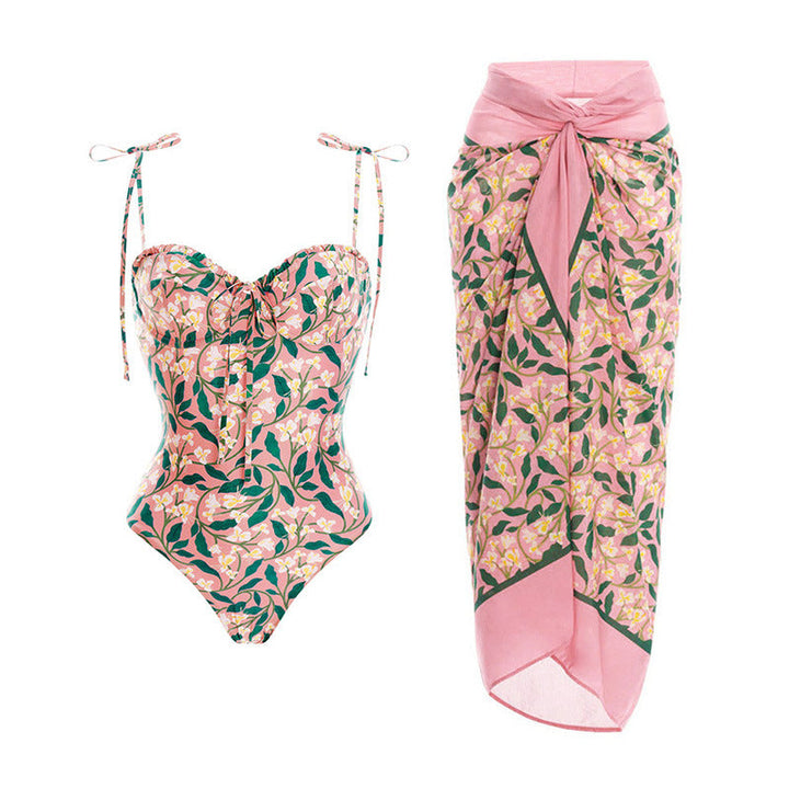 Floral One Piece Swimsuit Women Vacation Beach Dress Swimsuit Supply