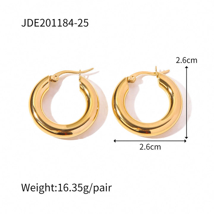 French Circle Non Fading Earrings Exaggerated Personalized Light Luxury Simplicity Online Influencer Earrings Stainless Steel Earrings for Women Accessories