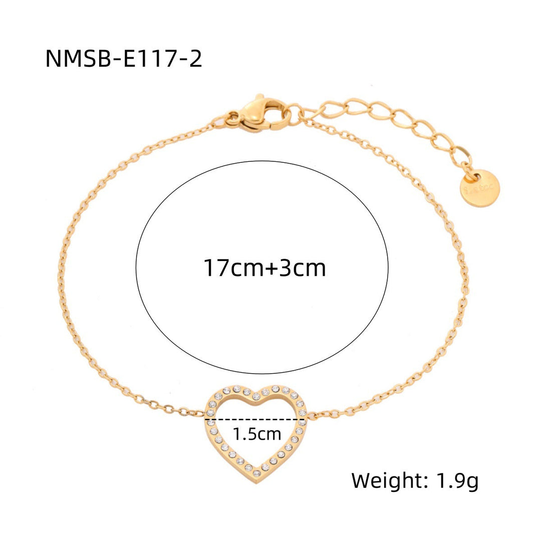 Heart Shape Diamond Titanium Steel Bracelets Women Non Fading Wild Stainless Steel Ornament