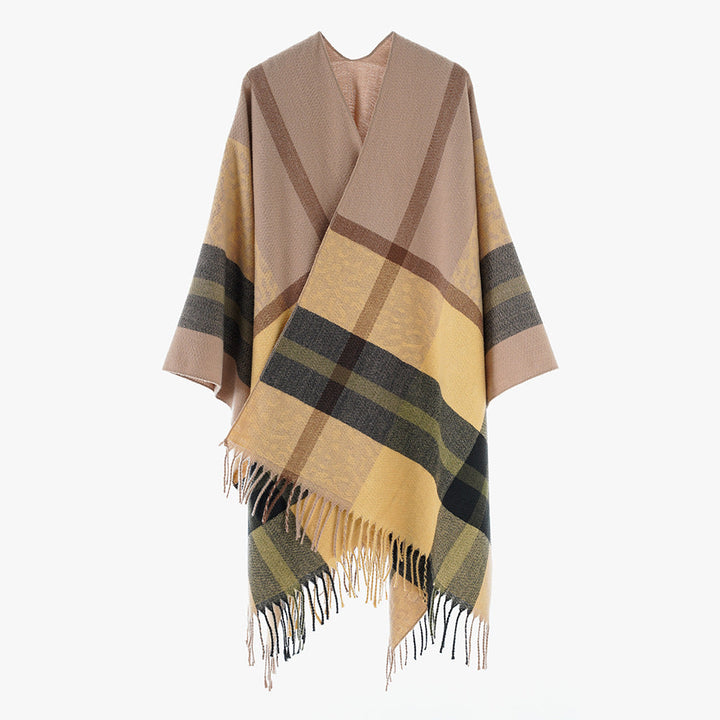 Arrival Shawl Women Plaid Shawl Cardigan Warm Tassel Outer Shawl