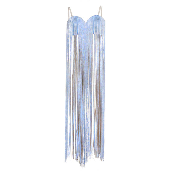 Autumn Winter Pure Sexy V neck Slim Fit Backless Personality Tassel Suspender Vest Women Clothing