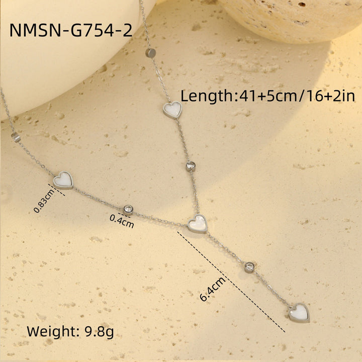 Light Luxury Minority Necklace High Grade Tassel Heart Clavicle Chain Heart Shaped Stainless Steel Necklace Neck Accessories Women