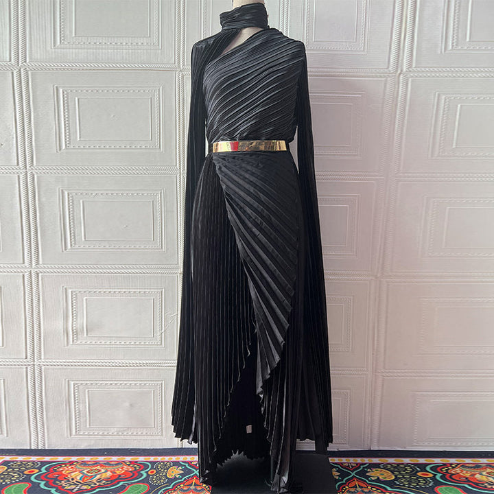 Summer Long Shawl Split Graceful Formal Dress Belt Dress