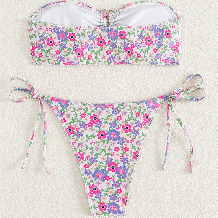 Summer Tube Top Swimsuit Strapless Sexy Women Swimsuit Printed Summer Beach Swimsuit