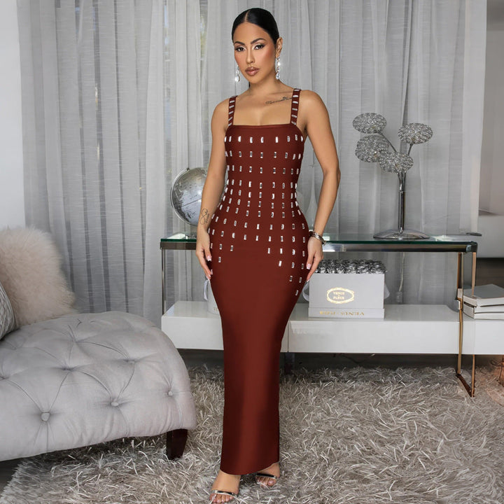 Sexy Strap Summer Rhinestone Dress Slim Fit Dress