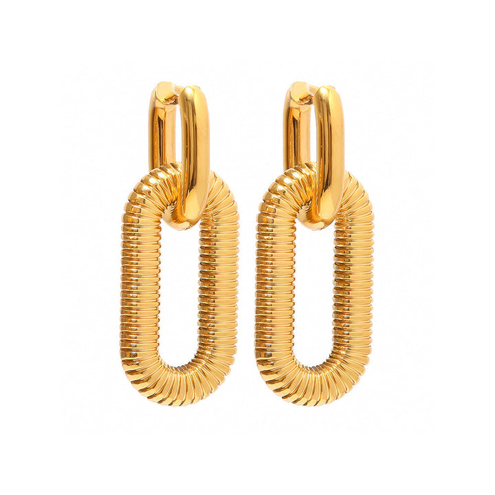 Exaggerated 18K Gold Plated Stainless Steel Chain Earrings Jewelry Advanced Trendy Stylish Earrings Accessories