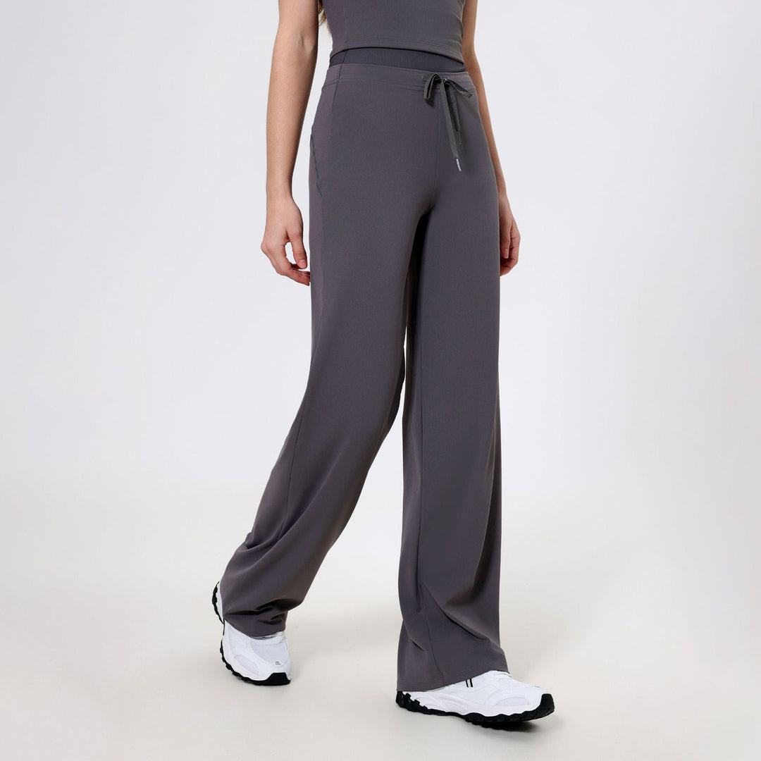 High Waist Thread Belly Contracting Sports Loose Straight Leg Trousers Women Quick Drying Running Thin Fitness Pant Belt Nude Feel Yoga Pants