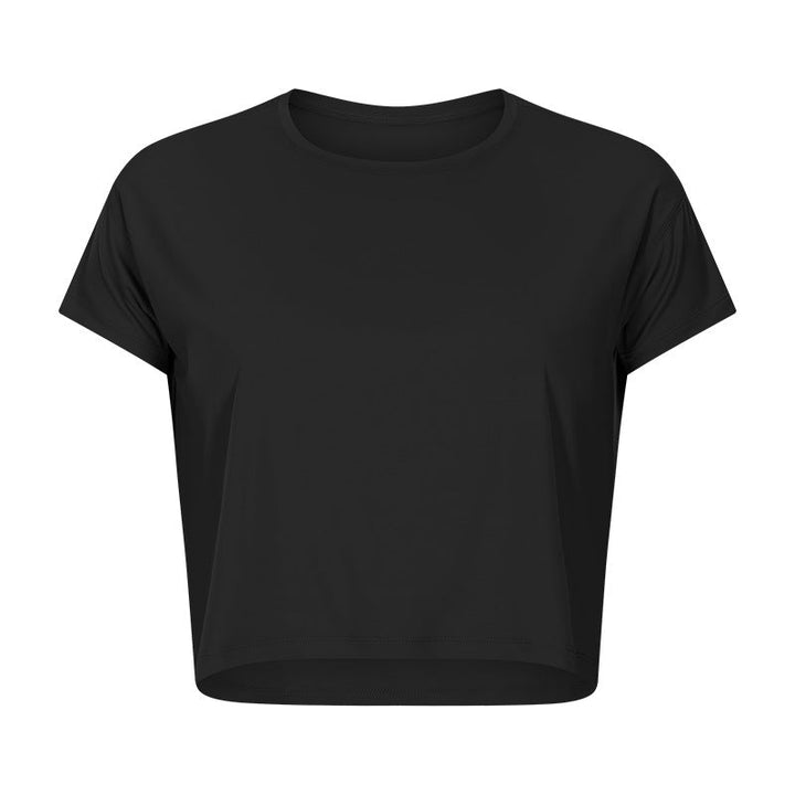 Sexy Cropped Yoga T shirt Women Quick Drying Loose Breathable Outdoor Sports Workout Clothes