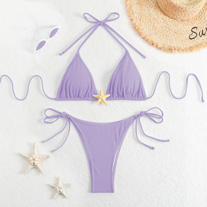 Sexy Three Point Bikini Split Swimsuit Women Sexy Triangle Swimsuit Bikini