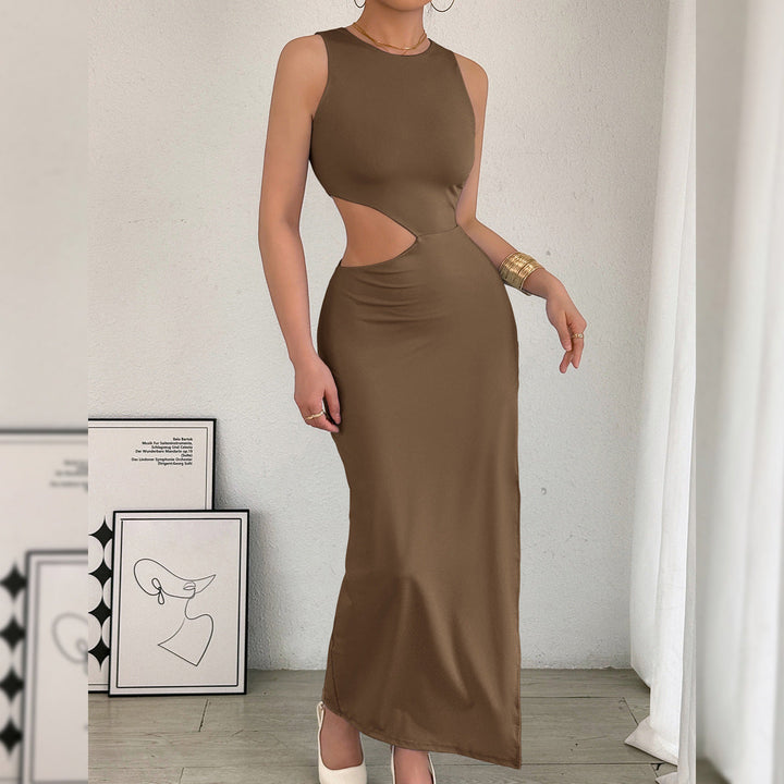 Arrival Maxi Dress Women Sleeveless Hollow Out Cutout Slit Maxi Dress