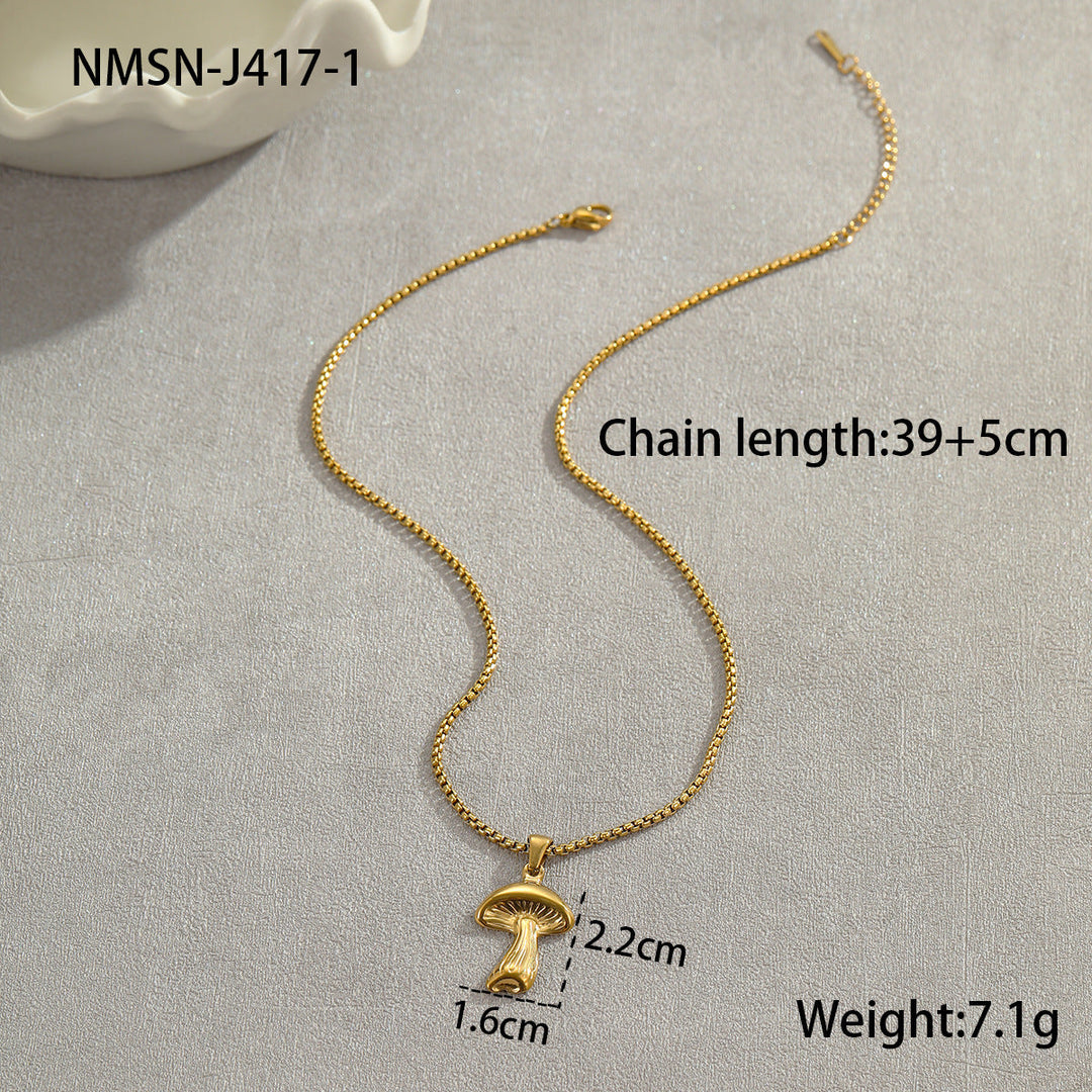 Coconut Fishtail Embellished Stainless Steel Necklace Holiday Titanium Steel Clavicle Chain 18K Gold Plating Necklace