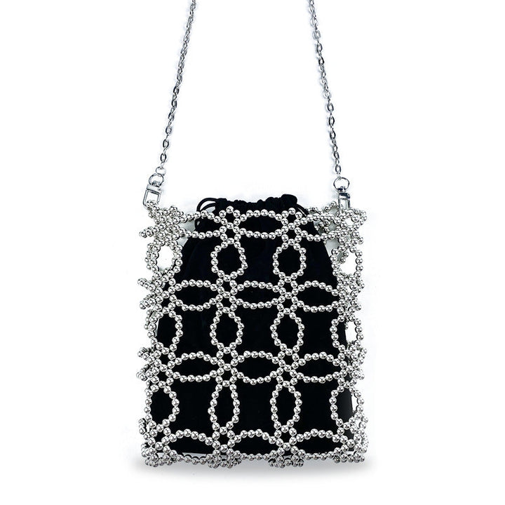 Summer High Grade Handmade Beaded Hand Carrying Small Square Bag Women Wild Shoulder Bag Mobile Phone