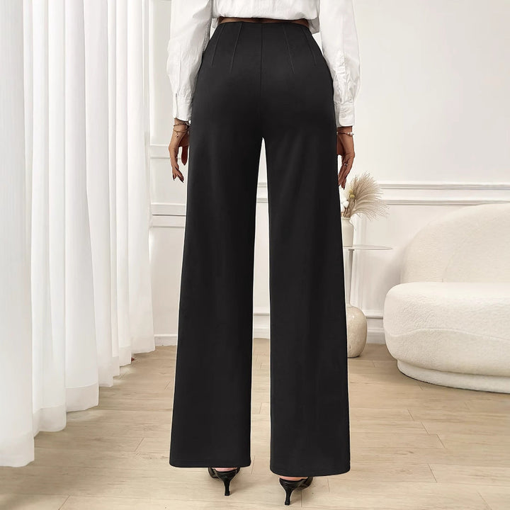 Trousers Office Stretch Work Pant Office Women Wide Legged Pants High Waist Straight