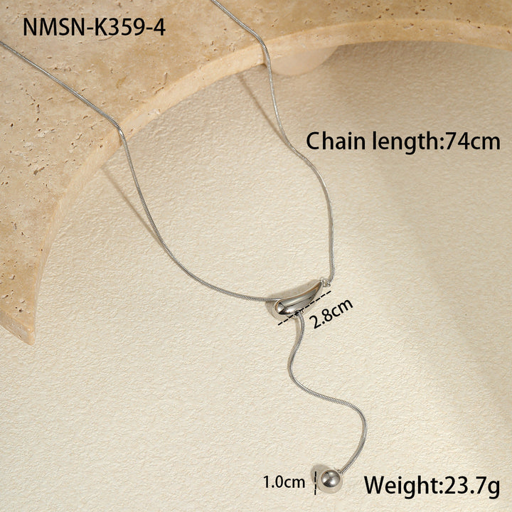 Titanium Steel Snake Bones Chain Non Fading Stainless Steel Necklace Gold Plated Light Luxury Design Long Y Shaped Chain