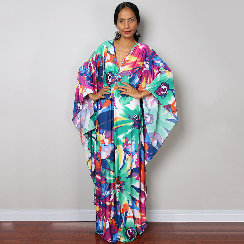 Beach Dress Loose Seaside Vacation Sun Protection Robe Beach Cover Up Swimsuit Outwear Women
