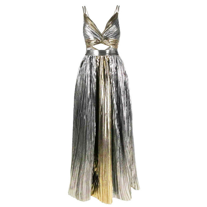 Hollow Out Cutout Contrast Color One Piece Swimsuit Women Dress Swimsuit
