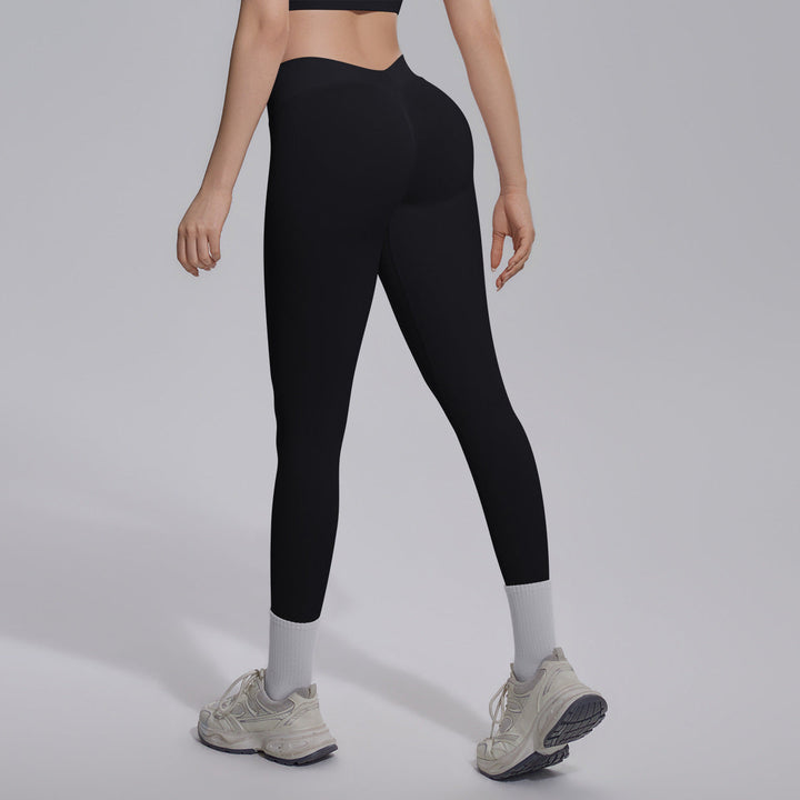 Peach Hip Seamless Knitted Yoga Pants V Skinny Slimming Running Sports Quick Drying Fitness Trousers