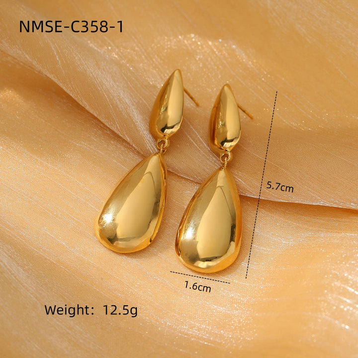 Arrival Water Drop Lotus Shape Titanium Steel Earrings Affordable Luxury Trendy All Match Non Fading Stainless Steel Eardrop