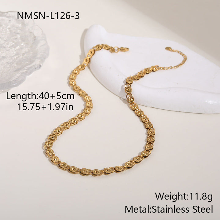 Personalized High Grade Hollowed Heart Shape Stainless Steel Necklace 18K Gold Plating Exaggerated Bracelet Hand Jewelry