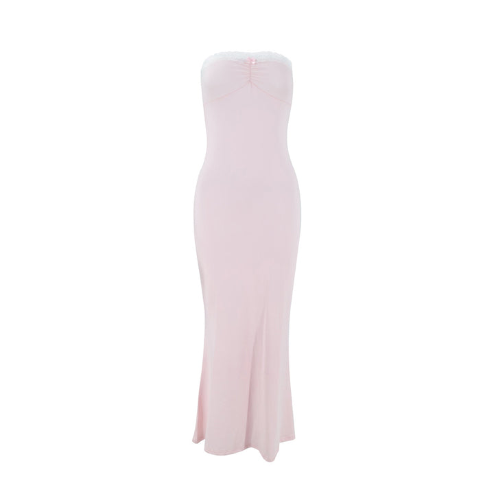Women Clothing Summer Sexy Lace Stitching Wrapped Chest Dress