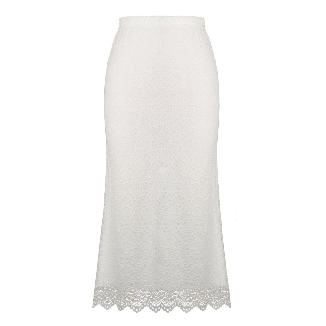 Women Clothing Lace Skirt Spring Summer High Waist One Step Skirt Sexy Slim Hip Long Skirt
