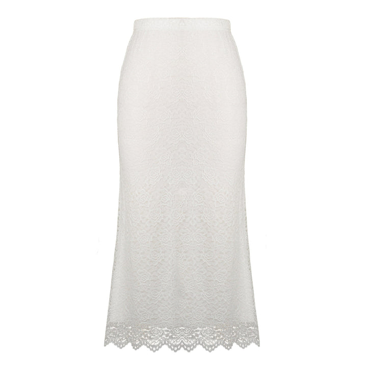 Women Clothing Lace Skirt Spring Summer High Waist One Step Skirt Sexy Slim Hip Long Skirt