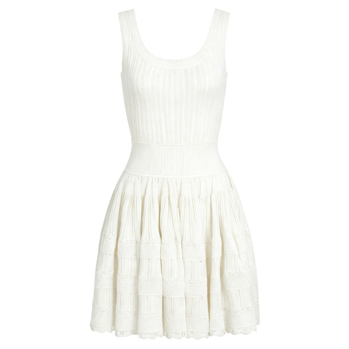 Summer Socialite Internet Celebrity Fashionable Knitted Dark Pattern Sleeveless Vest Dress